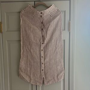 Faherty Linen Button-Down Skirt